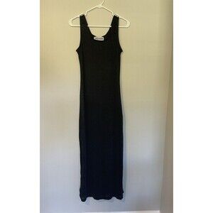 Vtg Jessica Howard Maxi Slip Dress Sz 8 Black Sparkly‎ Side Slits Witchy Y2K